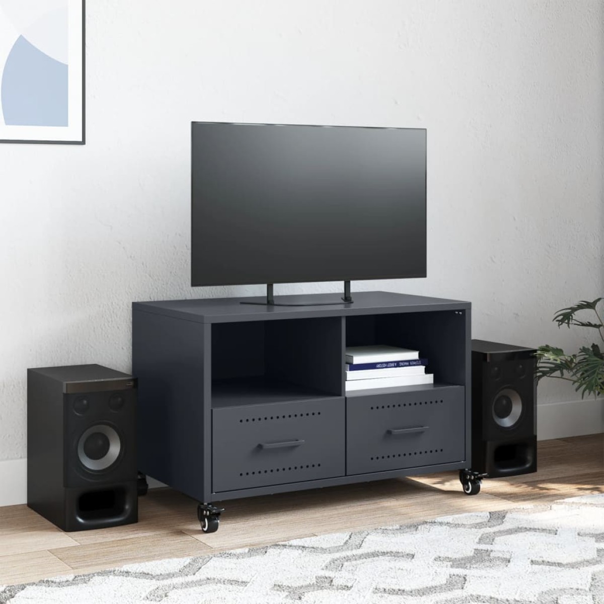vidaXL Έπιπλο Τηλεόρασης Μαύρο 68x39x43,5 εκ. Χάλυβας