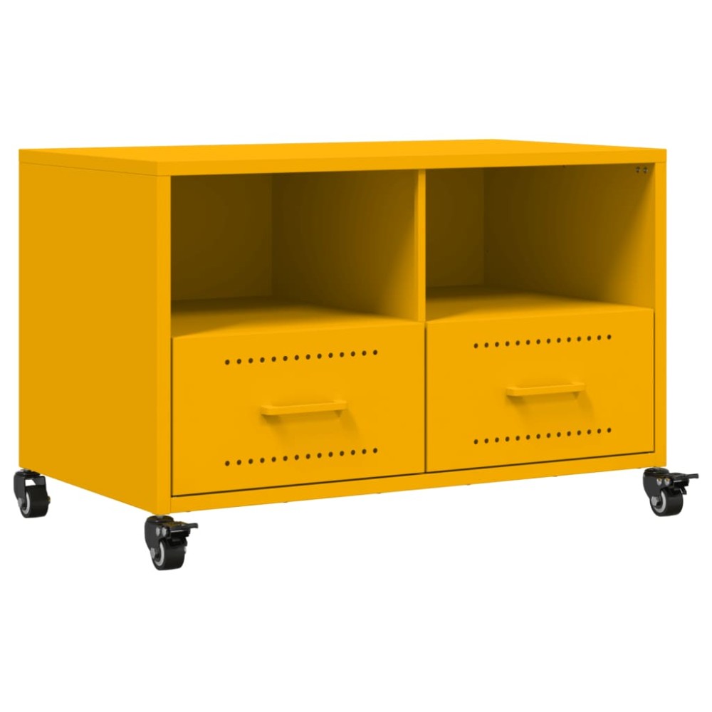 vidaXL Έπιπλο Τηλεόρασης Μουσταρδί Κίτρινο 68x39x43,5 εκ. από Ατσάλι