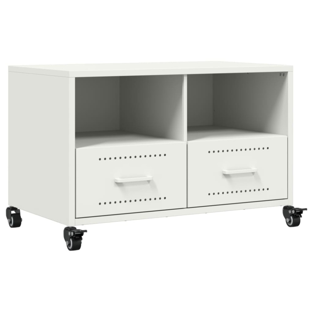 vidaXL Έπιπλο Τηλεόρασης Λευκό 68 x 39 x 43,5 εκ. Χάλυβας