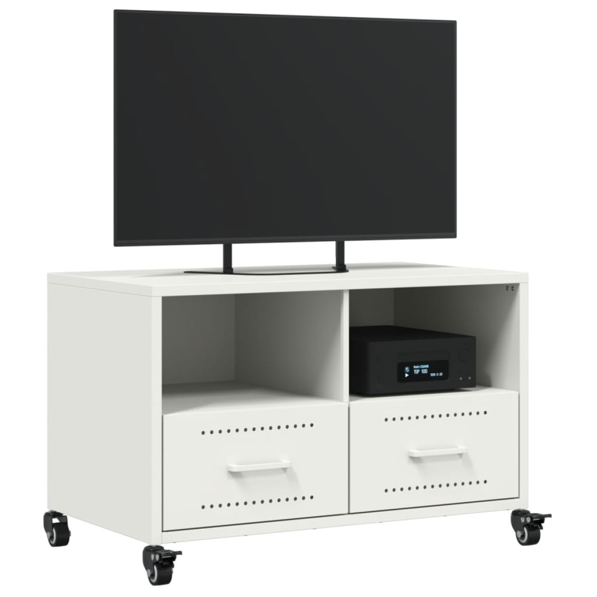 vidaXL Έπιπλο Τηλεόρασης Λευκό 68 x 39 x 43,5 εκ. Χάλυβας