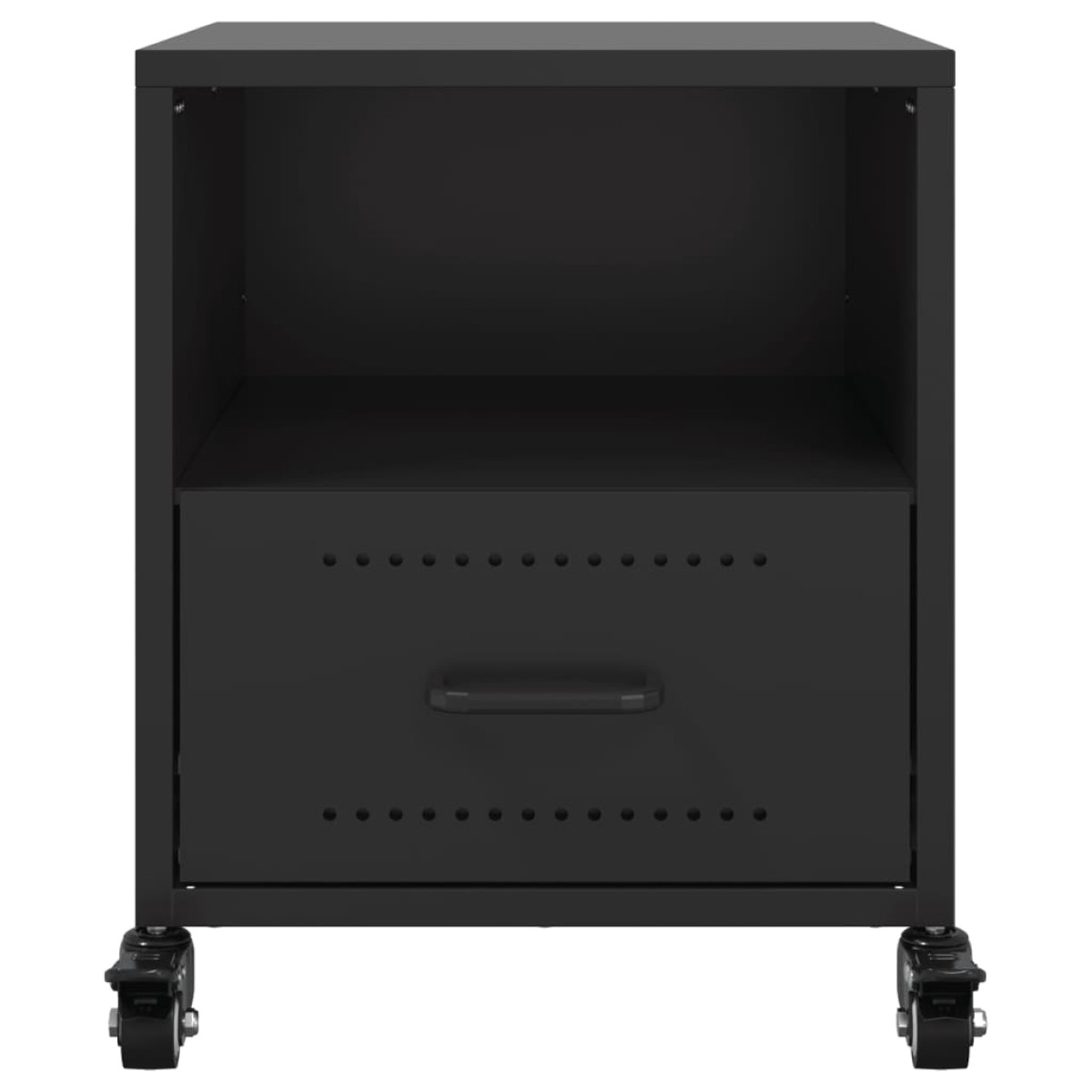 vidaXL Κομοδίνα 2 τεμ. Μαύρο 36x39x43,5 εκ. από Χάλυβα