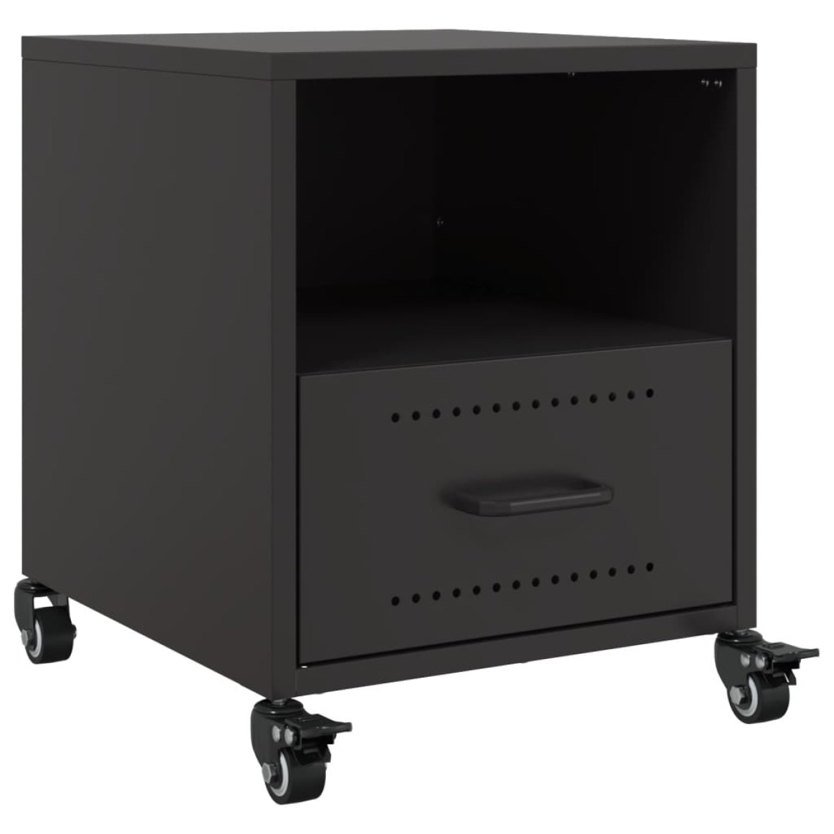 vidaXL Κομοδίνα 2 τεμ. Μαύρο 36x39x43,5 εκ. από Χάλυβα