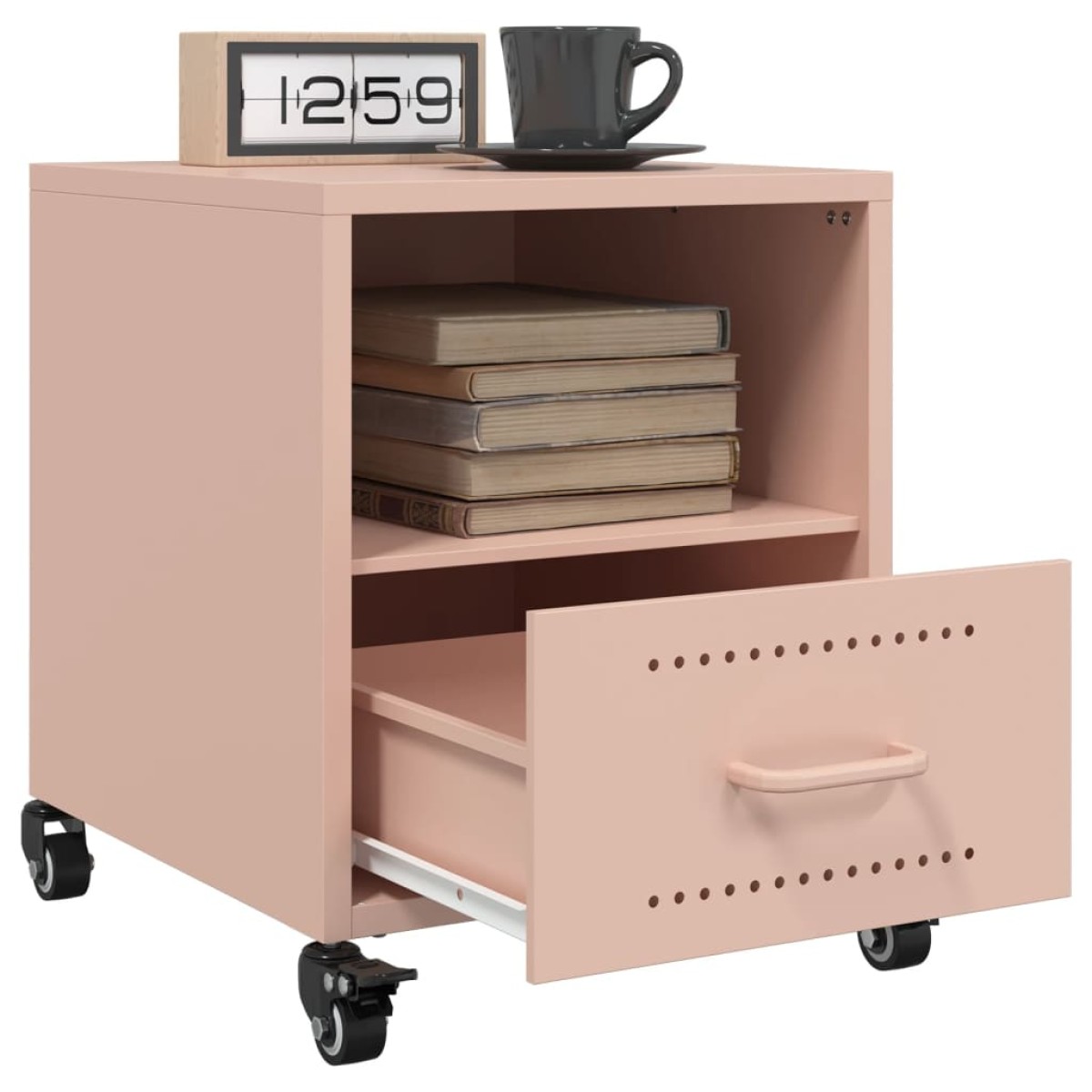 vidaXL Κομοδίνα 2 τεμ. Ροζ 36x39x43,5 εκ. από Χάλυβα