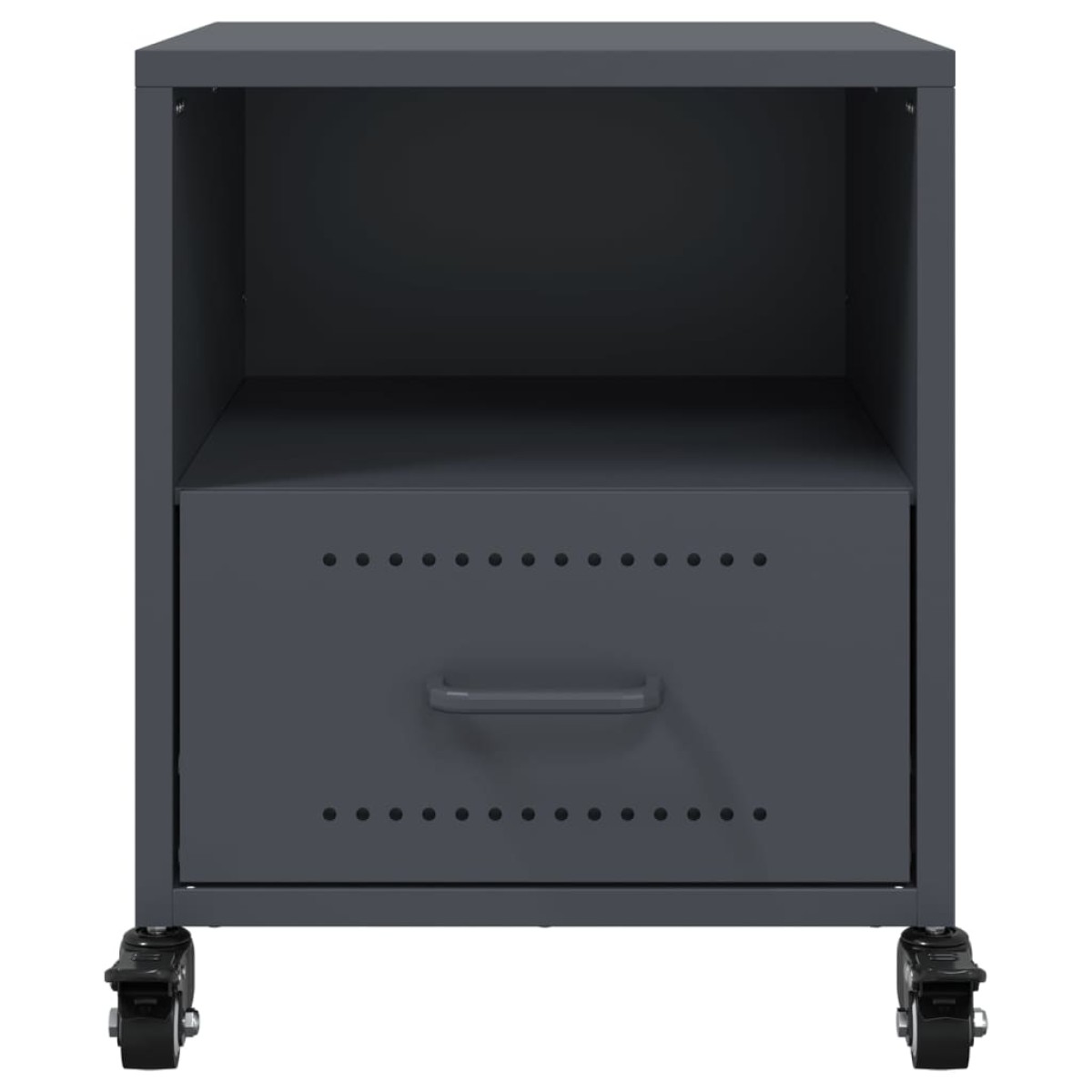 vidaXL Κομοδίνα 2 τεμ. Ανθρακί 36x39x43,5 εκ. από Χάλυβα