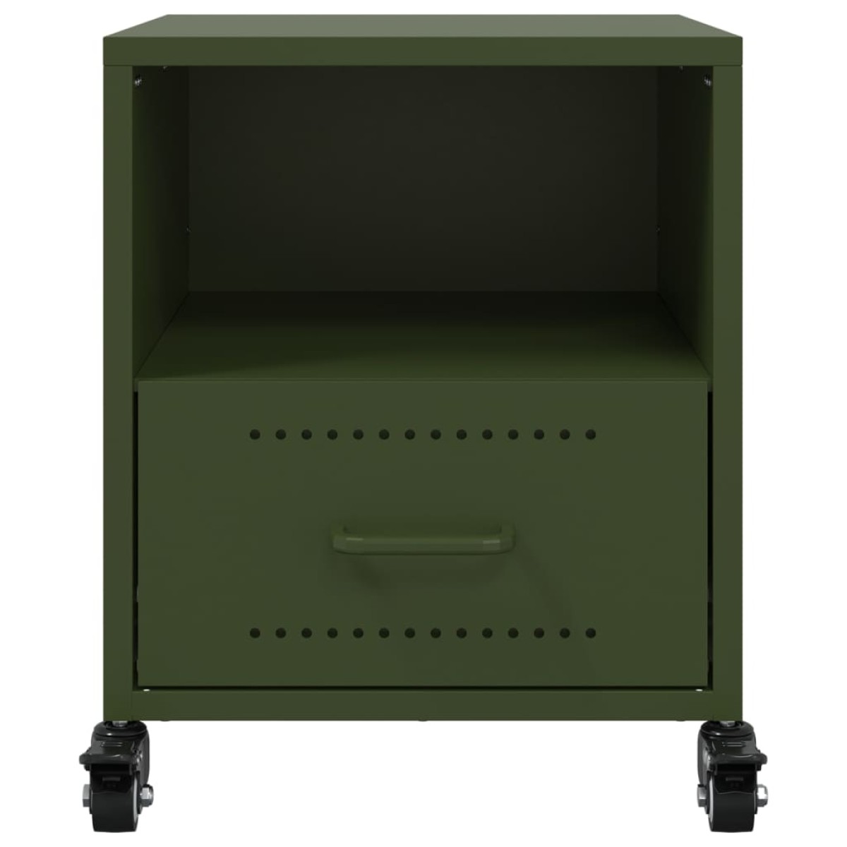 vidaXL Κομοδίνα 2 τεμ. Πράσινο Λαδί 36x39x43,5 εκ. από Χάλυβα