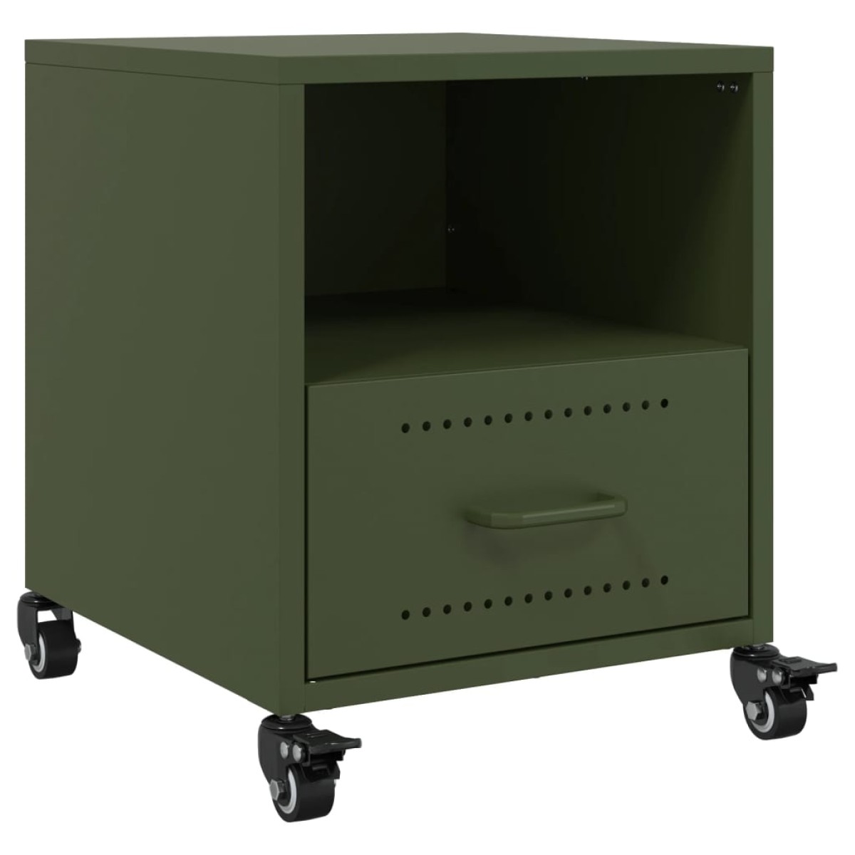 vidaXL Κομοδίνα 2 τεμ. Πράσινο Λαδί 36x39x43,5 εκ. από Χάλυβα