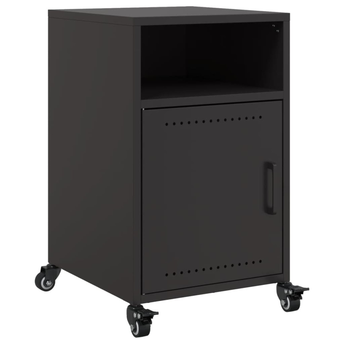 vidaXL Κομοδίνα 2 τεμ. Μαύρα 36x39x59 εκ. Χάλυβα