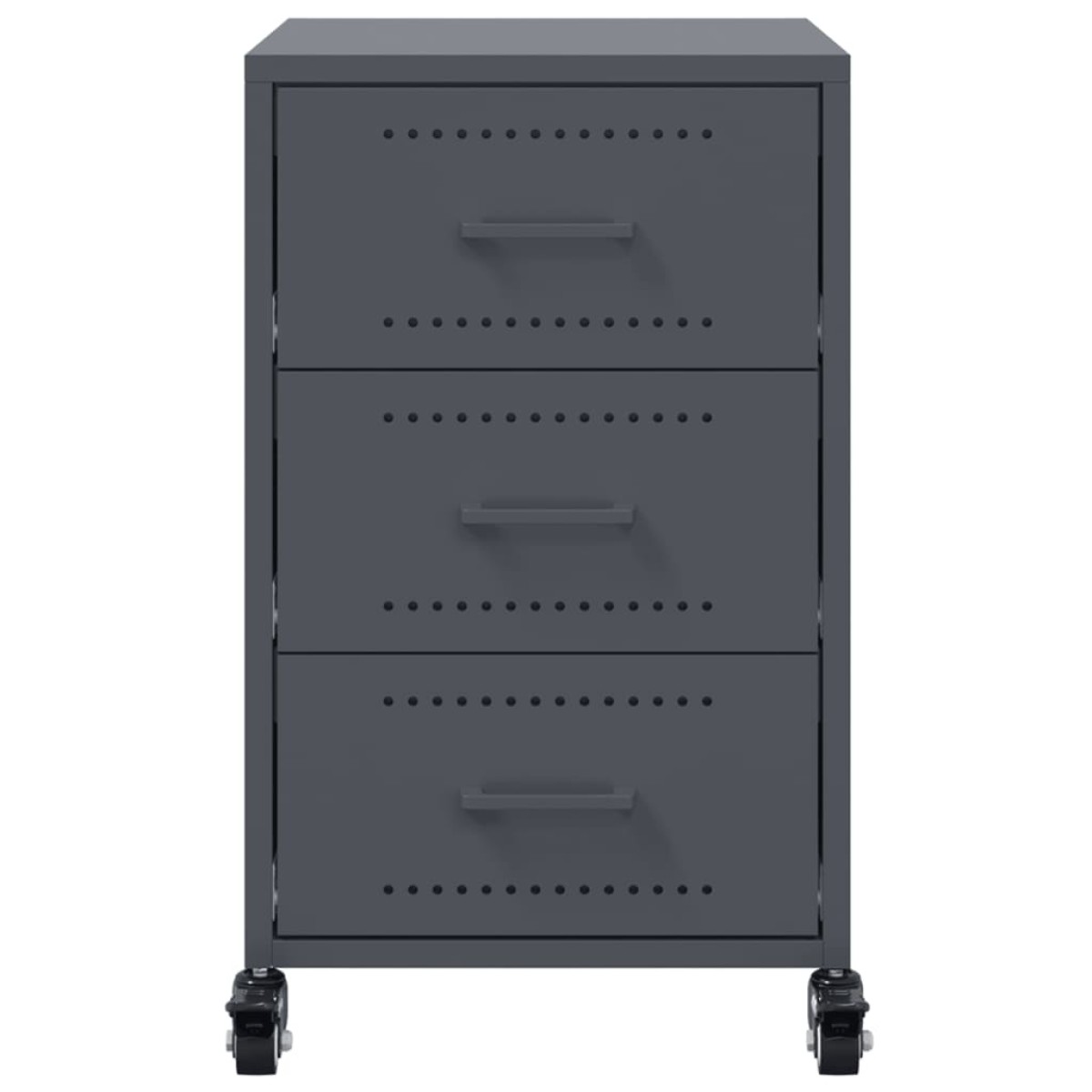 vidaXL Κομοδίνο Ανθρακί 36x39x59 εκ. από Χάλυβα