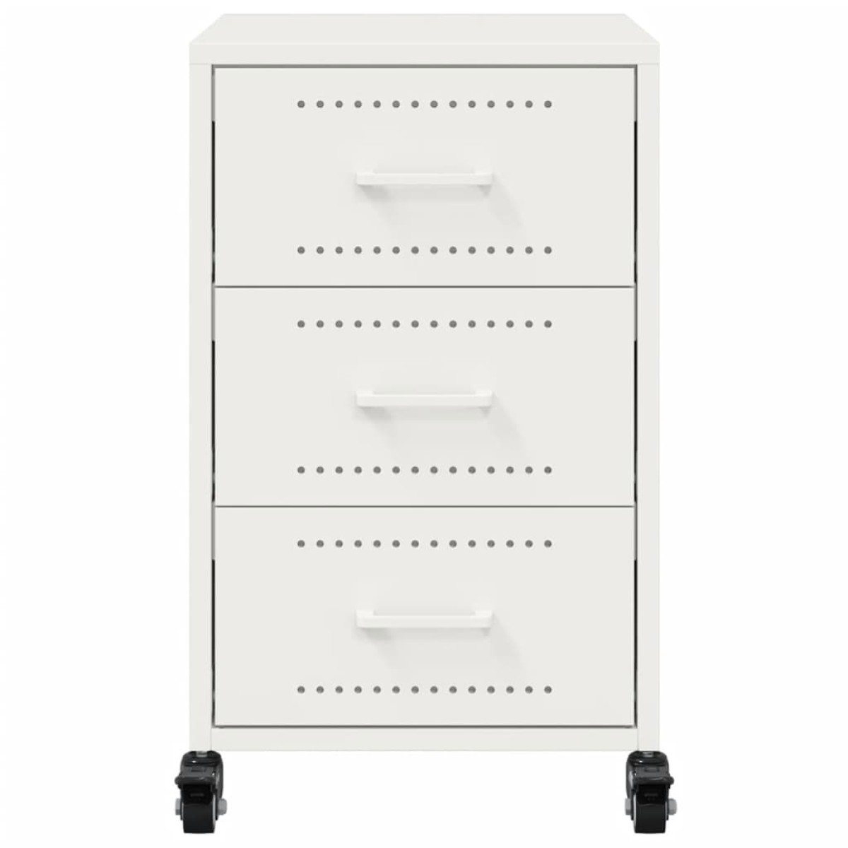 vidaXL Κομοδίνο Λευκό 36x39x59 εκ. από Χάλυβα