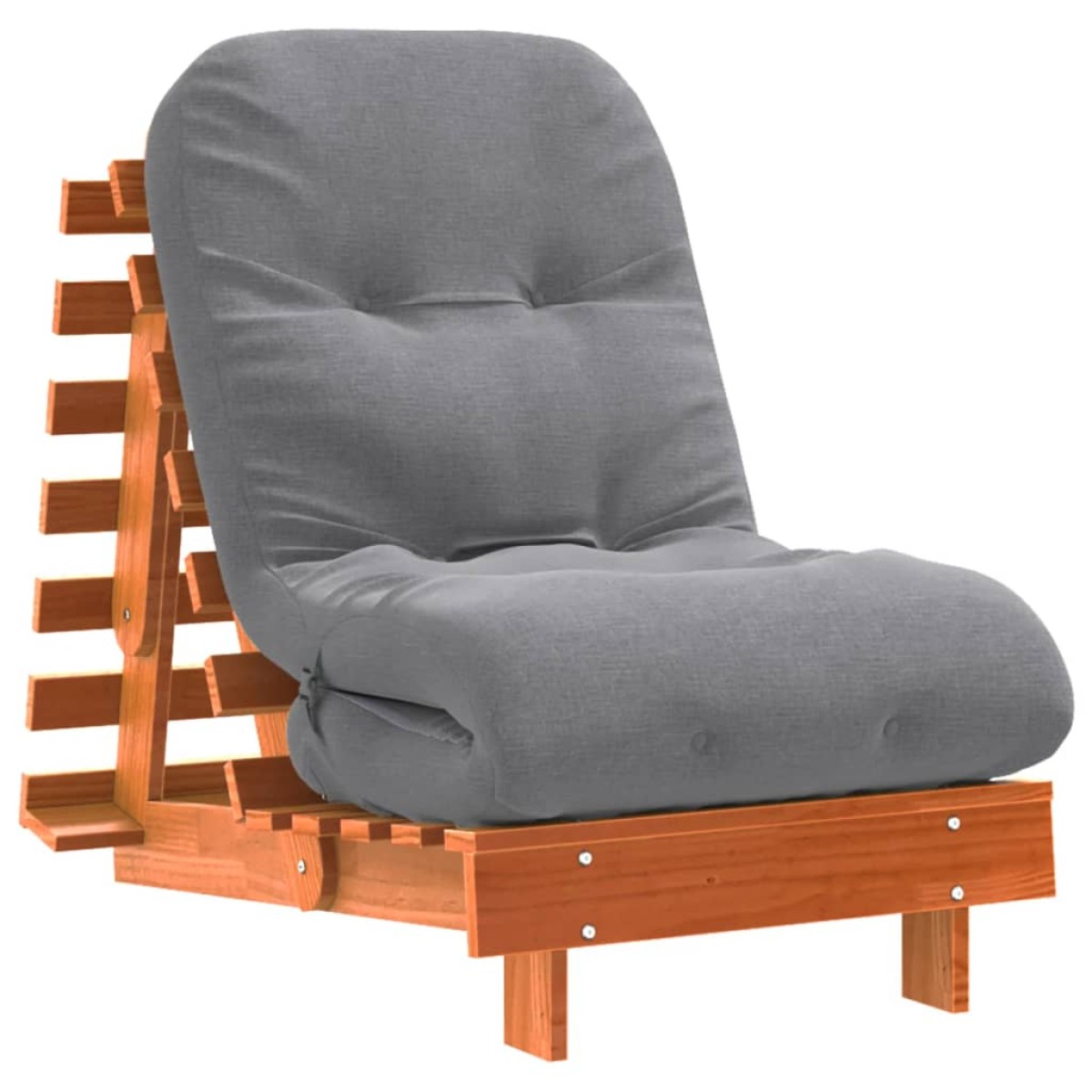 vidaXL Καναπές Κρεβάτι Futon με Στρώμα 60x206x11 εκ. Μασίφ Ξύλο Πεύκου