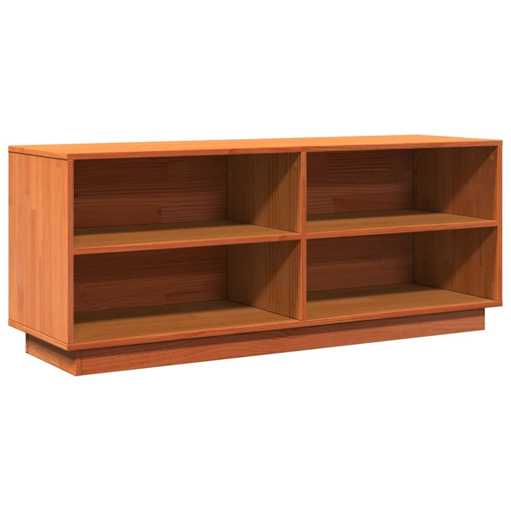vidaXL Παπουτσοθήκη Καφέ Κεριού 110 x 34 x 45 εκ. Μασίφ Ξύλο Πεύκου