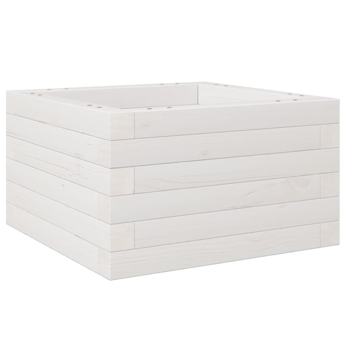 vidaXL Ζαρντινιέρα Κήπου Λευκή 40x40x23 εκ. από Μασίφ Ξύλο Πεύκου