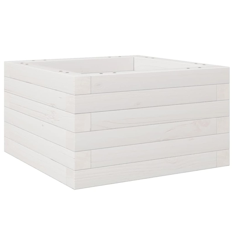 vidaXL Ζαρντινιέρα Κήπου Λευκή 40x40x23 εκ. από Μασίφ Ξύλο Πεύκου