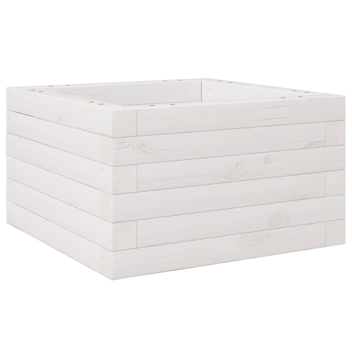 vidaXL Ζαρντινιέρα Κήπου Λευκή 40x40x23 εκ. από Μασίφ Ξύλο Πεύκου