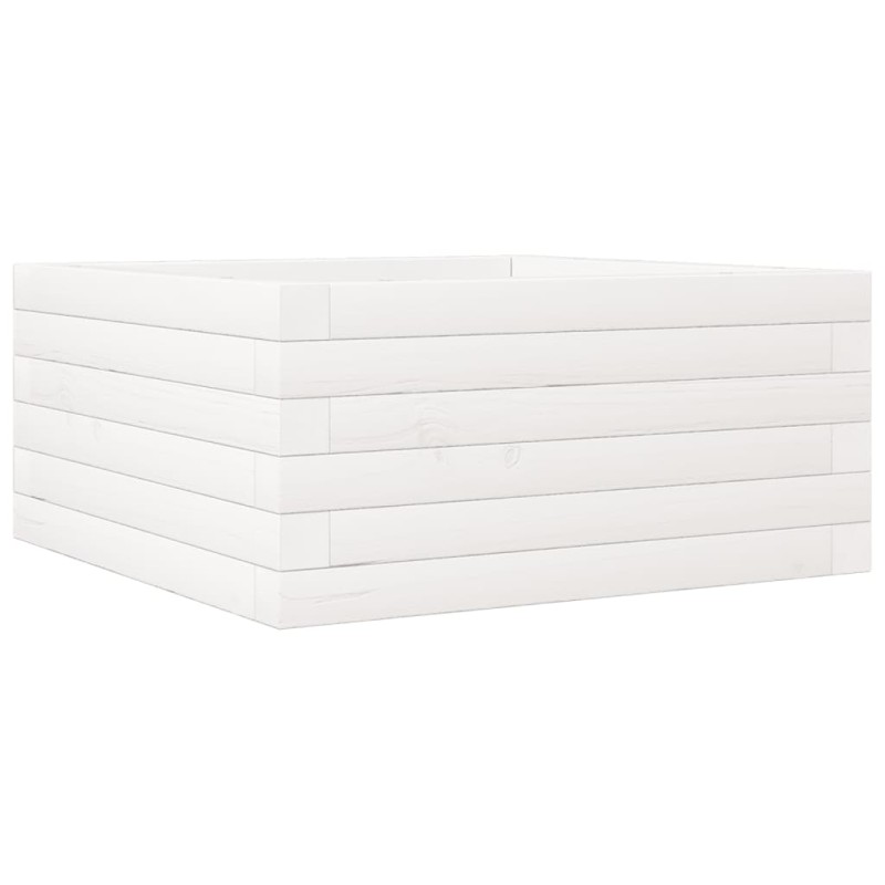 vidaXL Ζαρντινιέρα Κήπου Λευκή 50x50x23 εκ. από Μασίφ Ξύλο Πεύκου