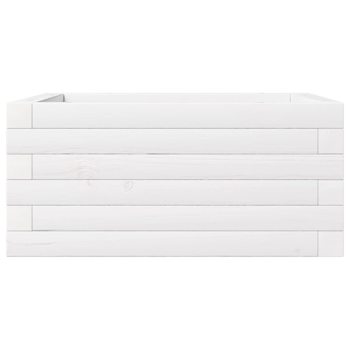 vidaXL Ζαρντινιέρα Κήπου Λευκή 50x50x23 εκ. από Μασίφ Ξύλο Πεύκου