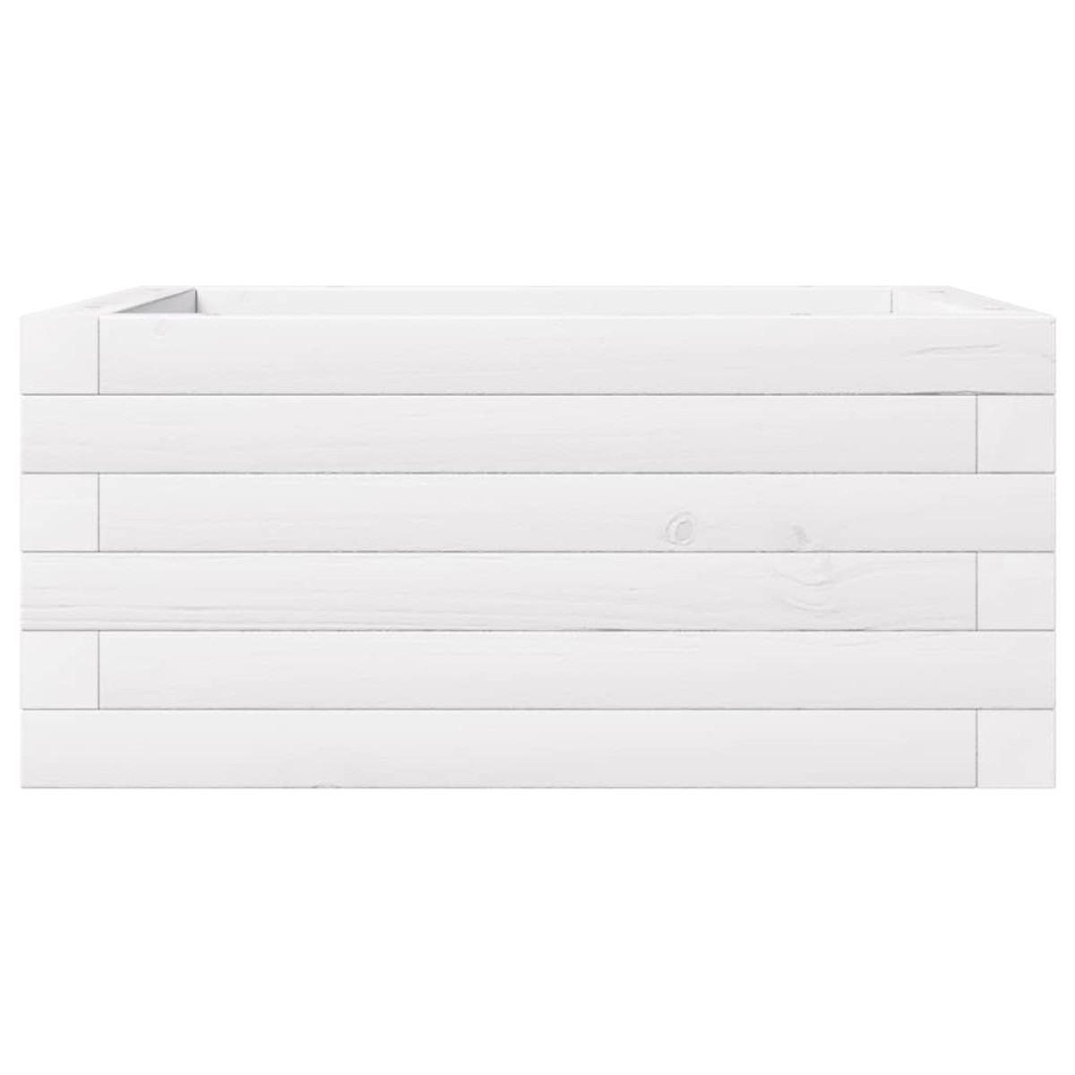 vidaXL Ζαρντινιέρα Κήπου Λευκή 50x50x23 εκ. από Μασίφ Ξύλο Πεύκου