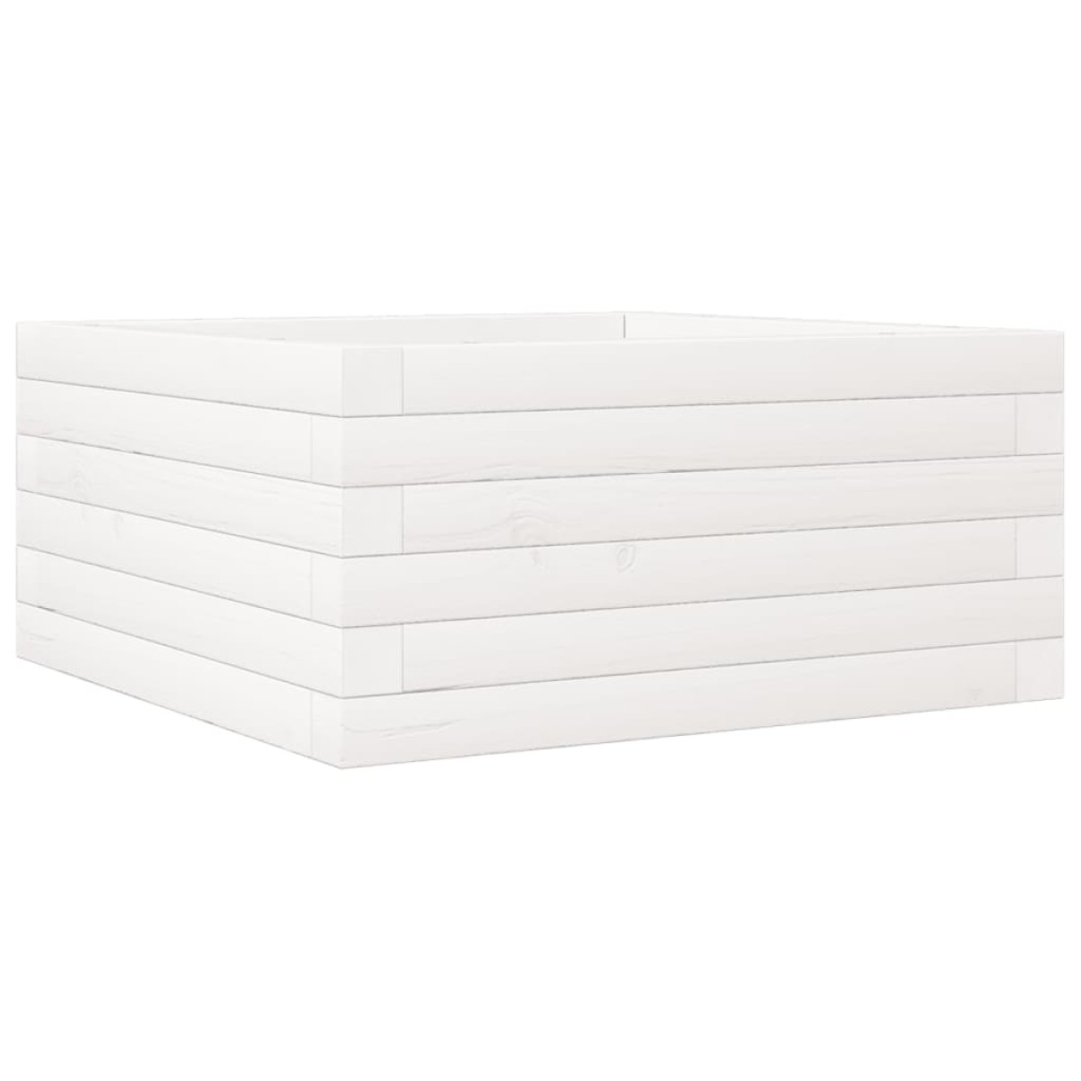vidaXL Ζαρντινιέρα Κήπου Λευκή 50x50x23 εκ. από Μασίφ Ξύλο Πεύκου