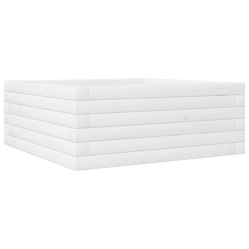 vidaXL Ζαρντινιέρα Λευκή 60x60x23 εκ. από Μασίφ Ξύλο Πεύκου