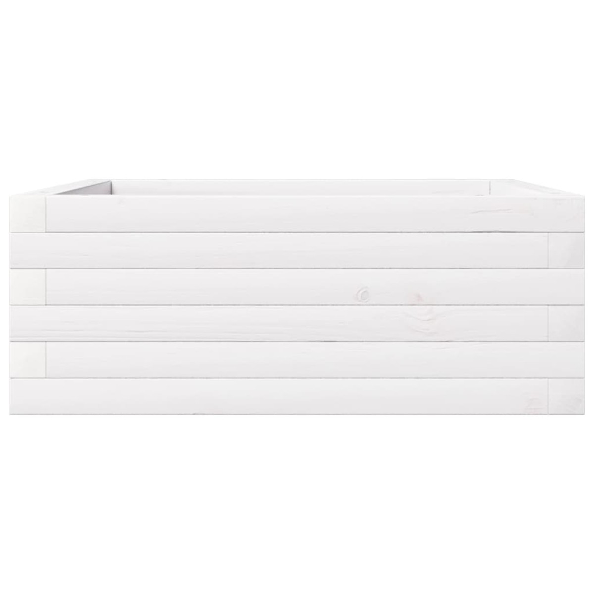 vidaXL Ζαρντινιέρα Λευκή 60x60x23 εκ. από Μασίφ Ξύλο Πεύκου