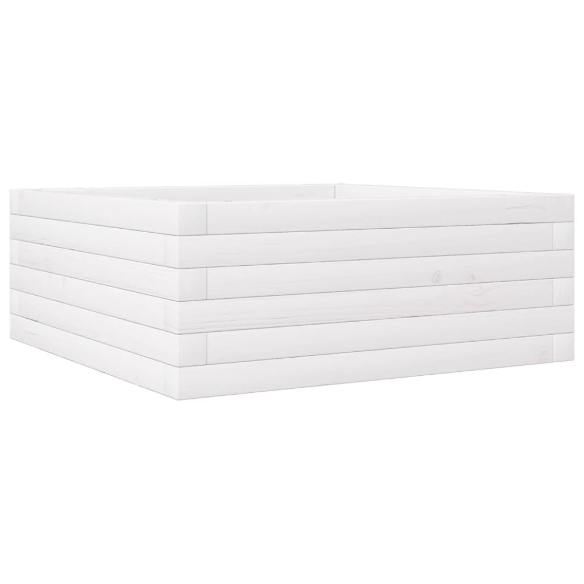 vidaXL Ζαρντινιέρα Λευκή 60x60x23 εκ. από Μασίφ Ξύλο Πεύκου