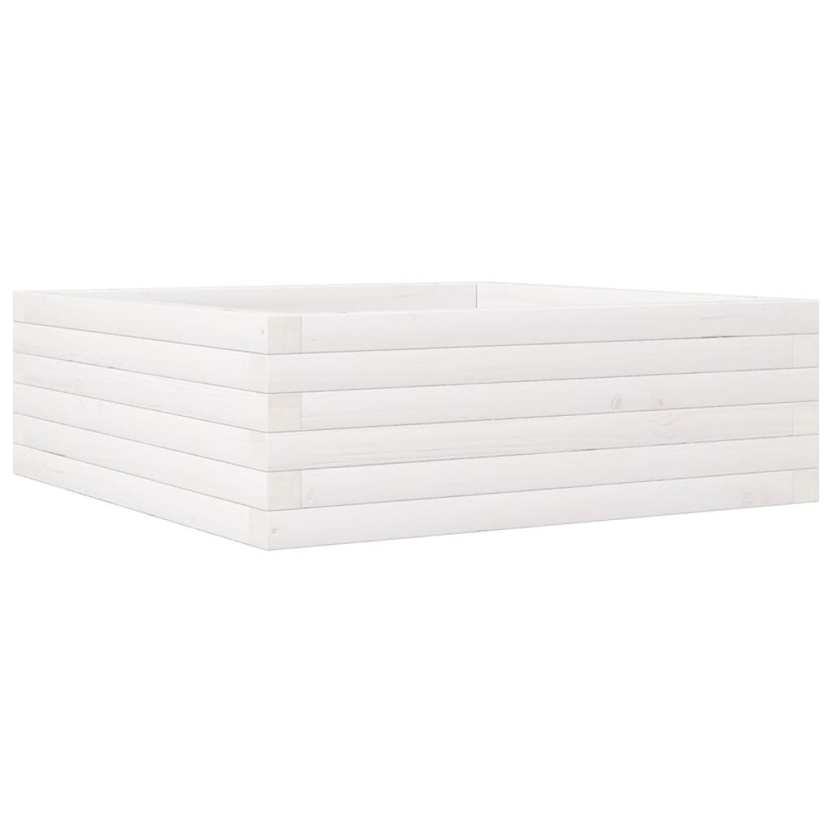 vidaXL Ζαρντινιέρα Κήπου Λευκή 70x70x23 εκ. από Μασίφ Ξύλο Πεύκου