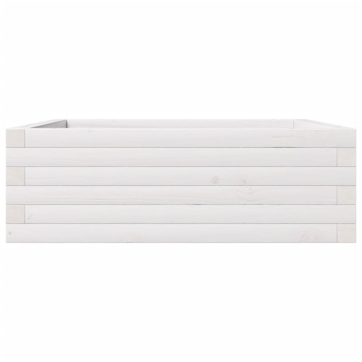 vidaXL Ζαρντινιέρα Κήπου Λευκή 70x70x23 εκ. από Μασίφ Ξύλο Πεύκου