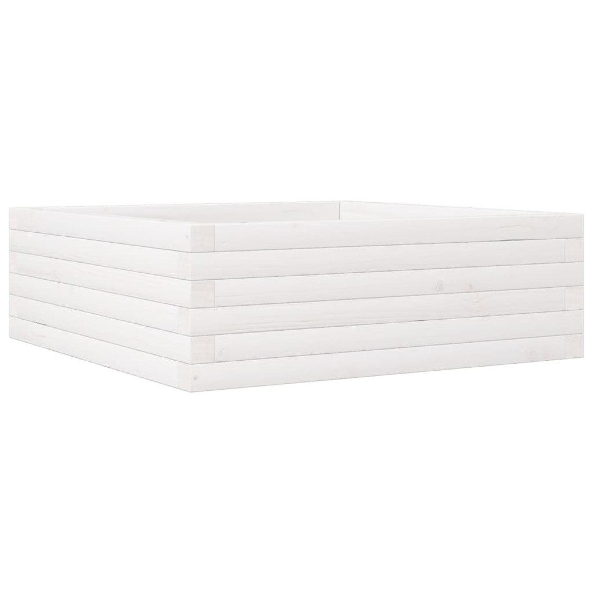 vidaXL Ζαρντινιέρα Κήπου Λευκή 70x70x23 εκ. από Μασίφ Ξύλο Πεύκου