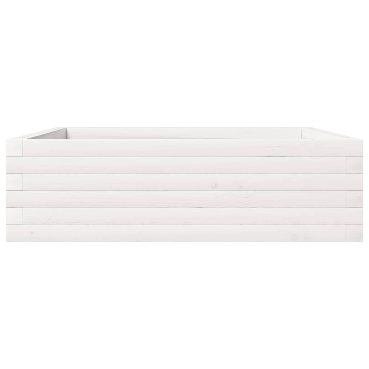 vidaXL Ζαρντινιέρα Κήπου Λευκή 80x80x23 εκ. από Μασίφ Ξύλο Πεύκου