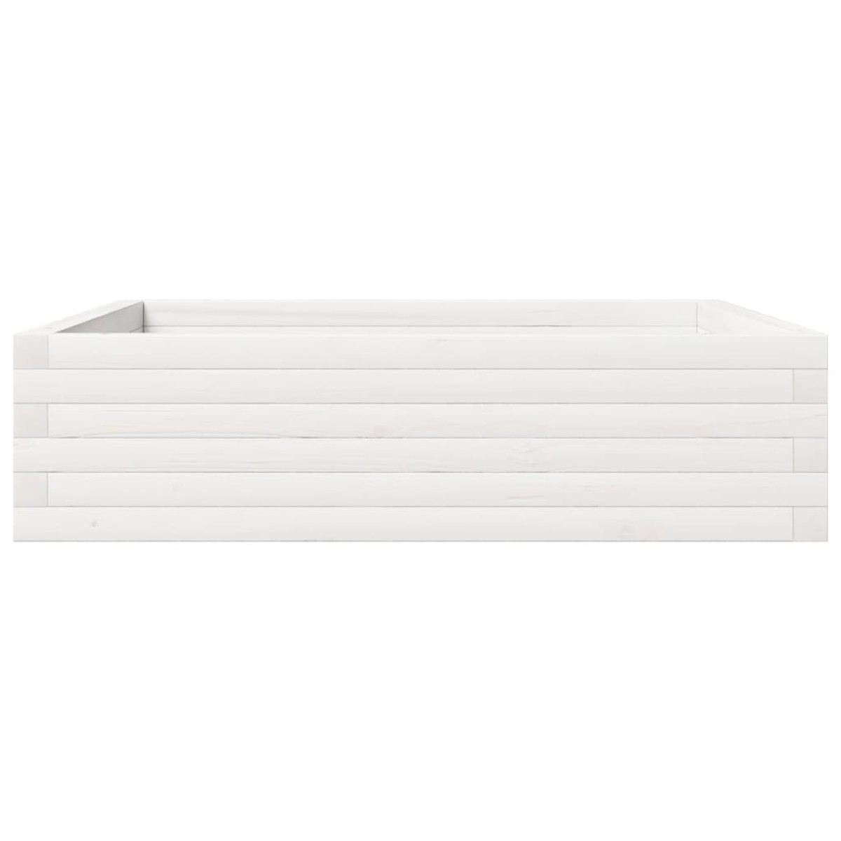 vidaXL Ζαρντινιέρα Λευκή 90x90x23 εκ. από Μασίφ Ξύλο Πεύκου