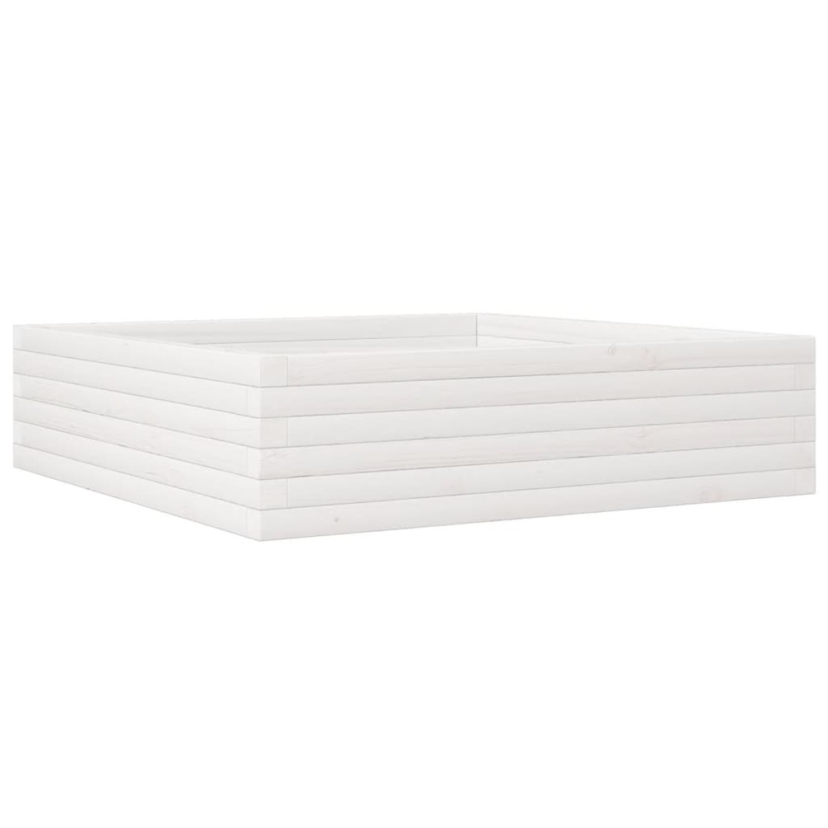 vidaXL Ζαρντινιέρα Λευκή 90x90x23 εκ. από Μασίφ Ξύλο Πεύκου