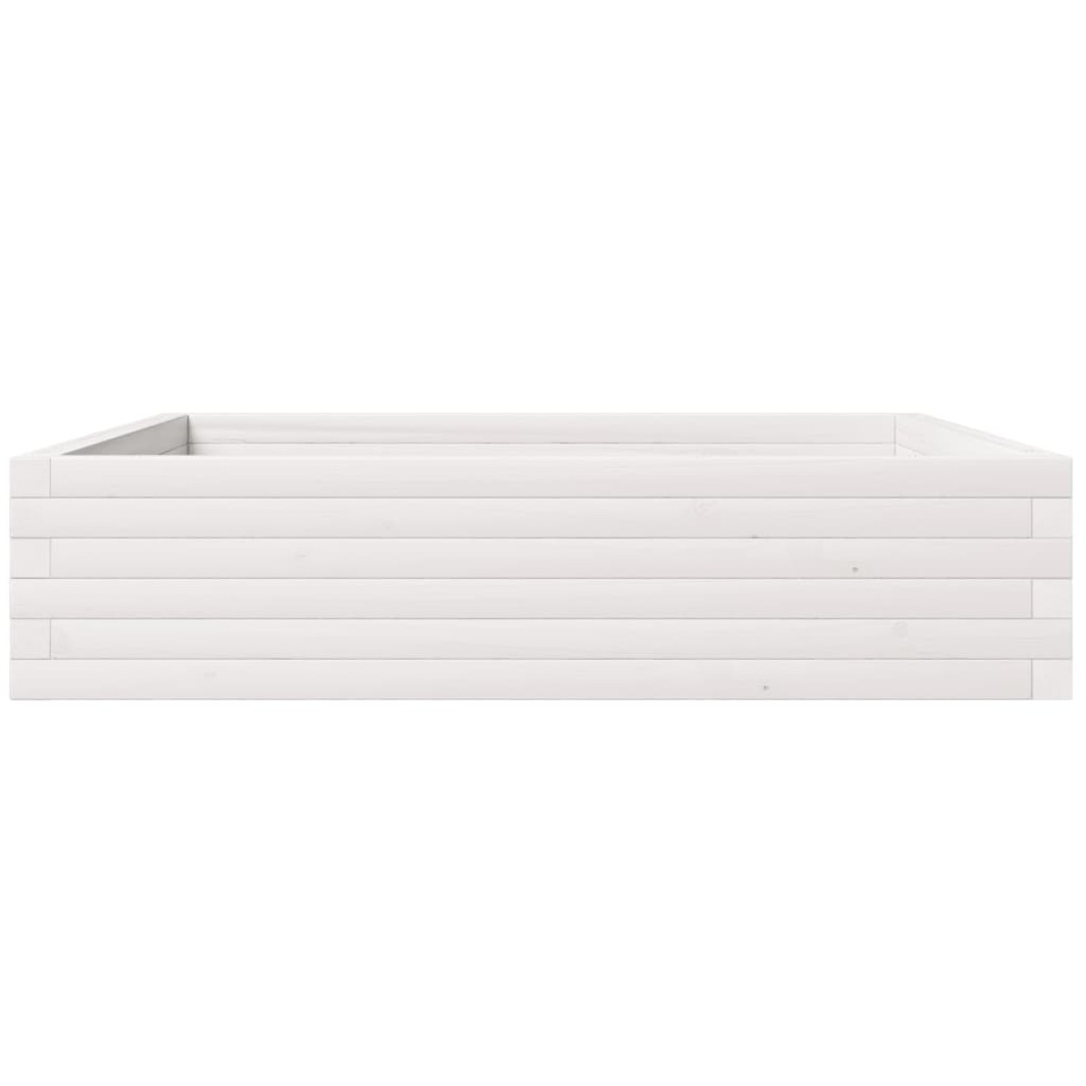 vidaXL Ζαρντινιέρα Κήπου Λευκή 100x100x23 εκ. από Μασίφ Ξύλο Πεύκου