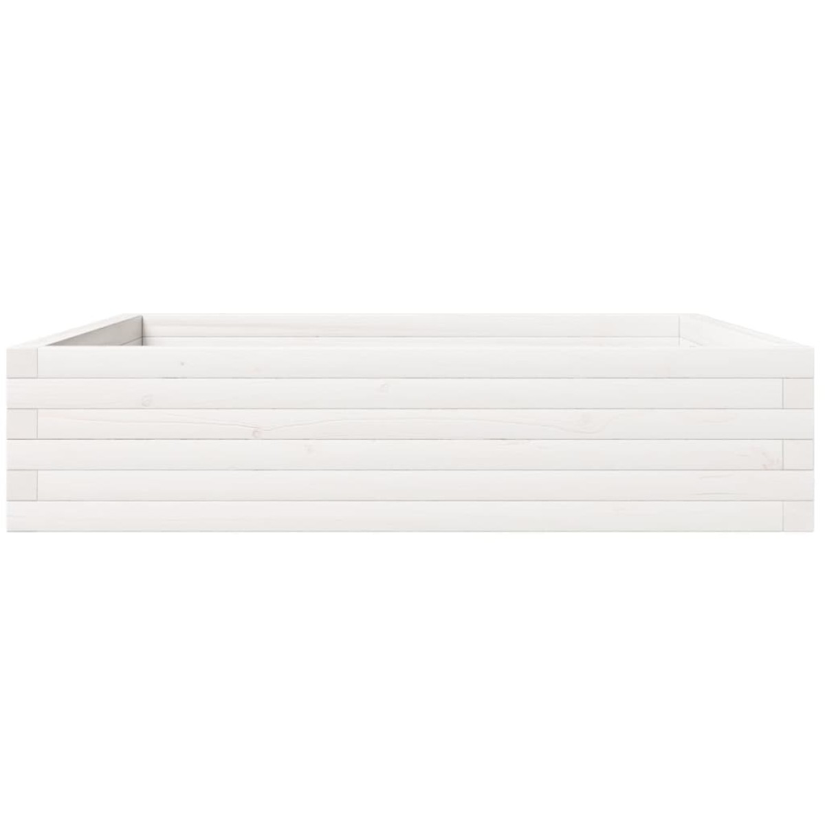 vidaXL Ζαρντινιέρα Κήπου Λευκή 100x100x23 εκ. από Μασίφ Ξύλο Πεύκου