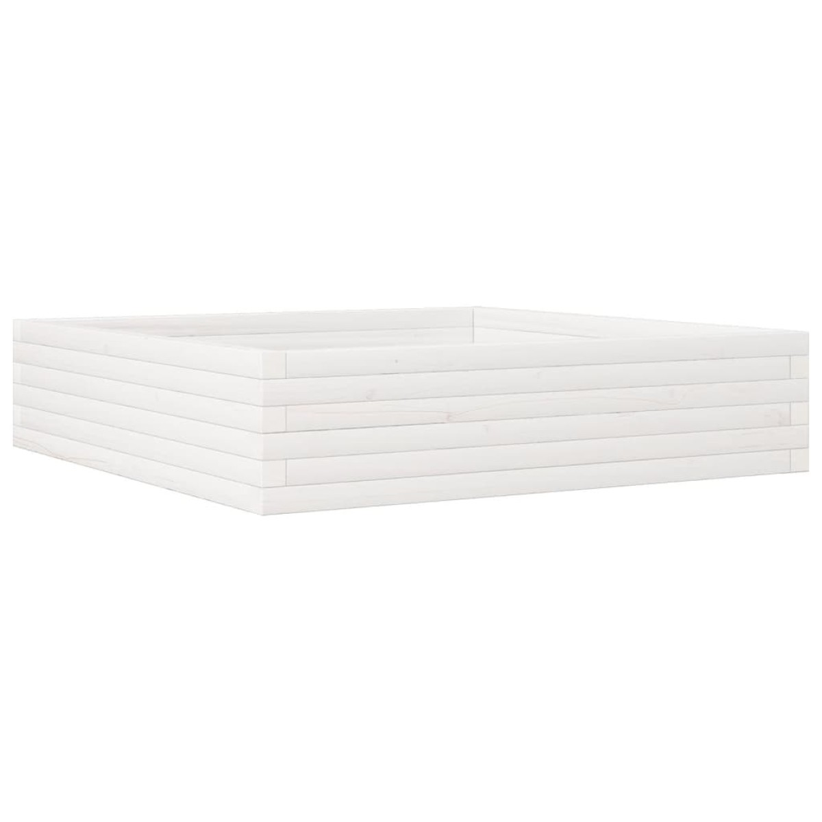 vidaXL Ζαρντινιέρα Κήπου Λευκή 100x100x23 εκ. από Μασίφ Ξύλο Πεύκου