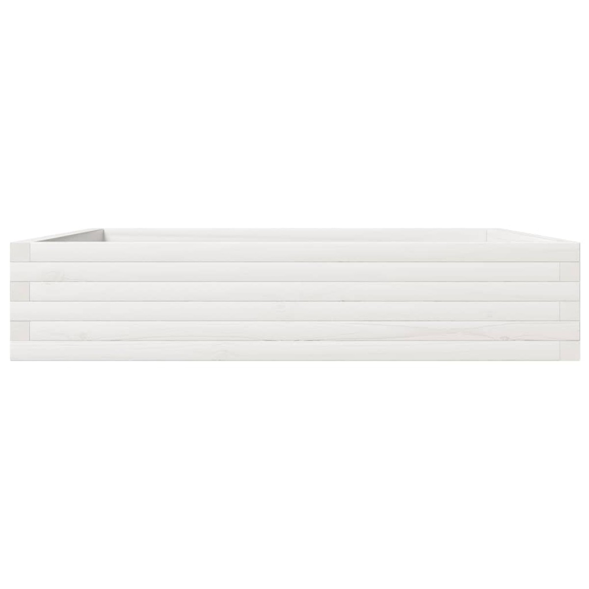 vidaXL Ζαρντινιέρα Κήπου Λευκή 110x110x23 εκ. από Μασίφ Ξύλο Πεύκου