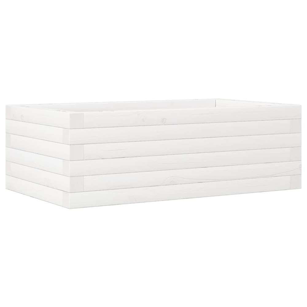 vidaXL Ζαρντινιέρα Κήπου Λευκή 70x40x23 εκ. από Μασίφ Ξύλο Πεύκου