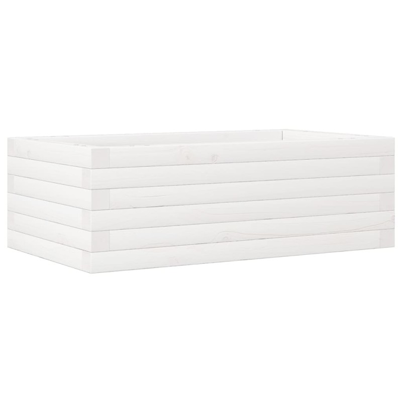 vidaXL Ζαρντινιέρα Κήπου Λευκή 70x40x23 εκ. από Μασίφ Ξύλο Πεύκου