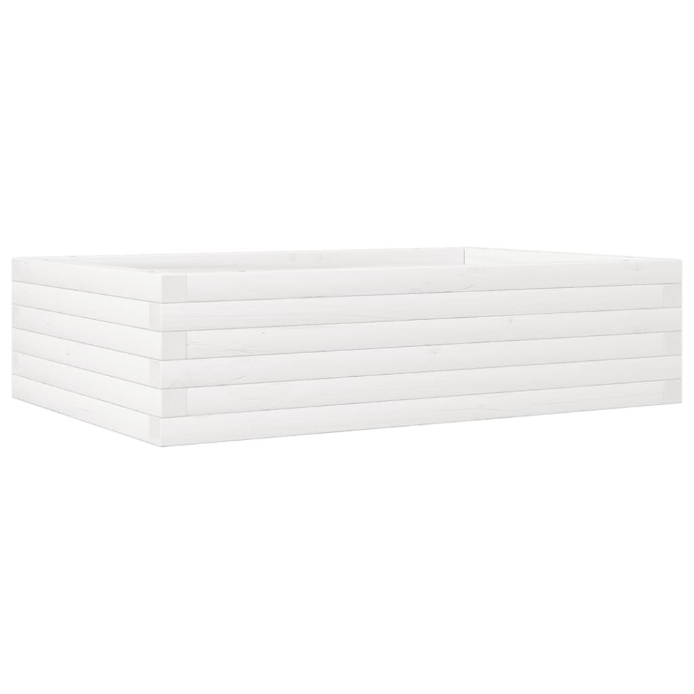 vidaXL Ζαρντινιέρα Λευκή 90x60x23 εκ. από Μασίφ Ξύλο Πεύκου
