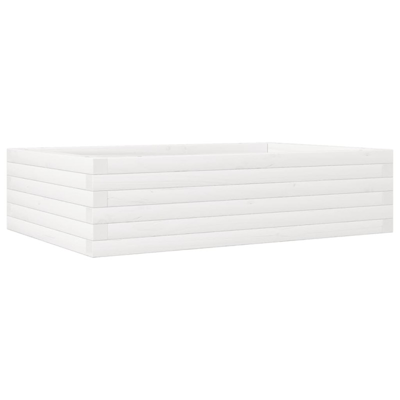 vidaXL Ζαρντινιέρα Λευκή 90x60x23 εκ. από Μασίφ Ξύλο Πεύκου