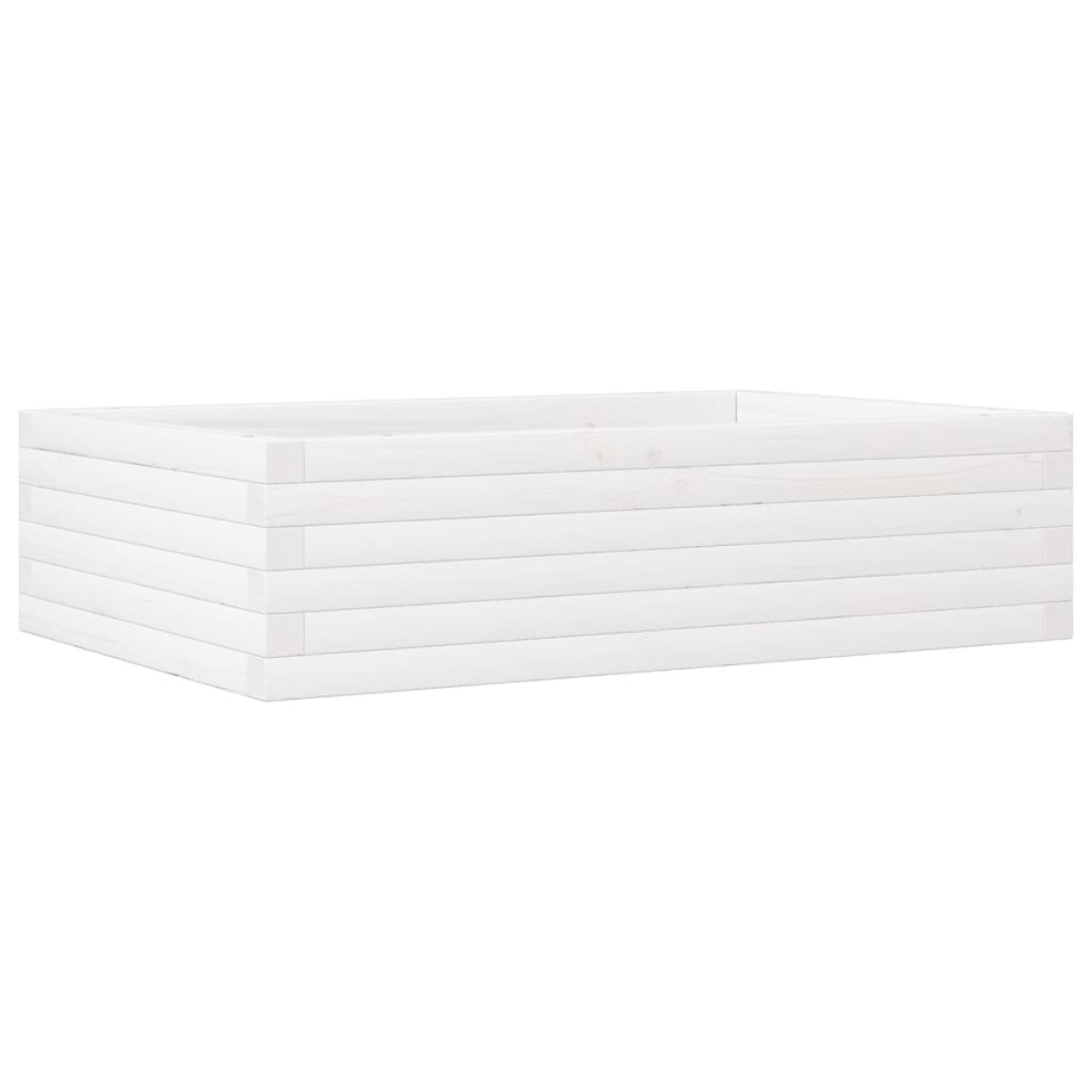 vidaXL Ζαρντινιέρα Λευκή 90x60x23 εκ. από Μασίφ Ξύλο Πεύκου