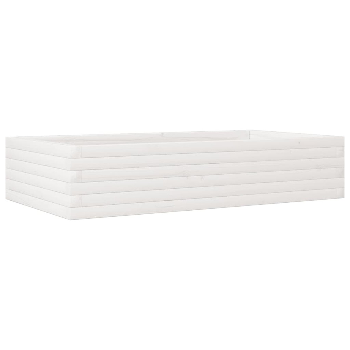 vidaXL Ζαρντινιέρα Κήπου Λευκή 110x60x23 εκ. από Μασίφ Ξύλο Πεύκου