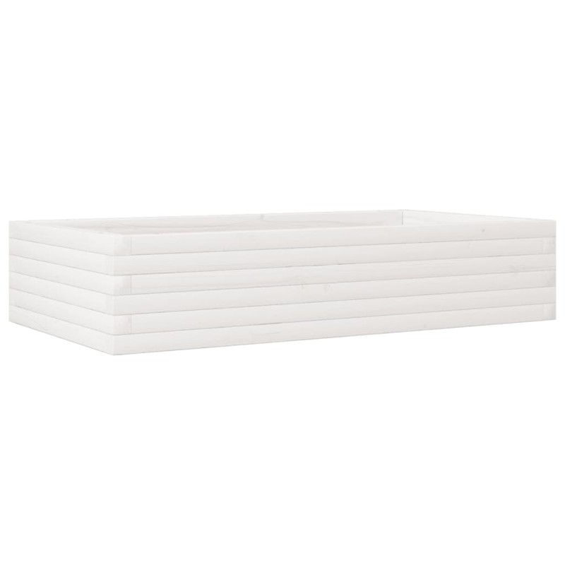 vidaXL Ζαρντινιέρα Κήπου Λευκή 110x60x23 εκ. από Μασίφ Ξύλο Πεύκου