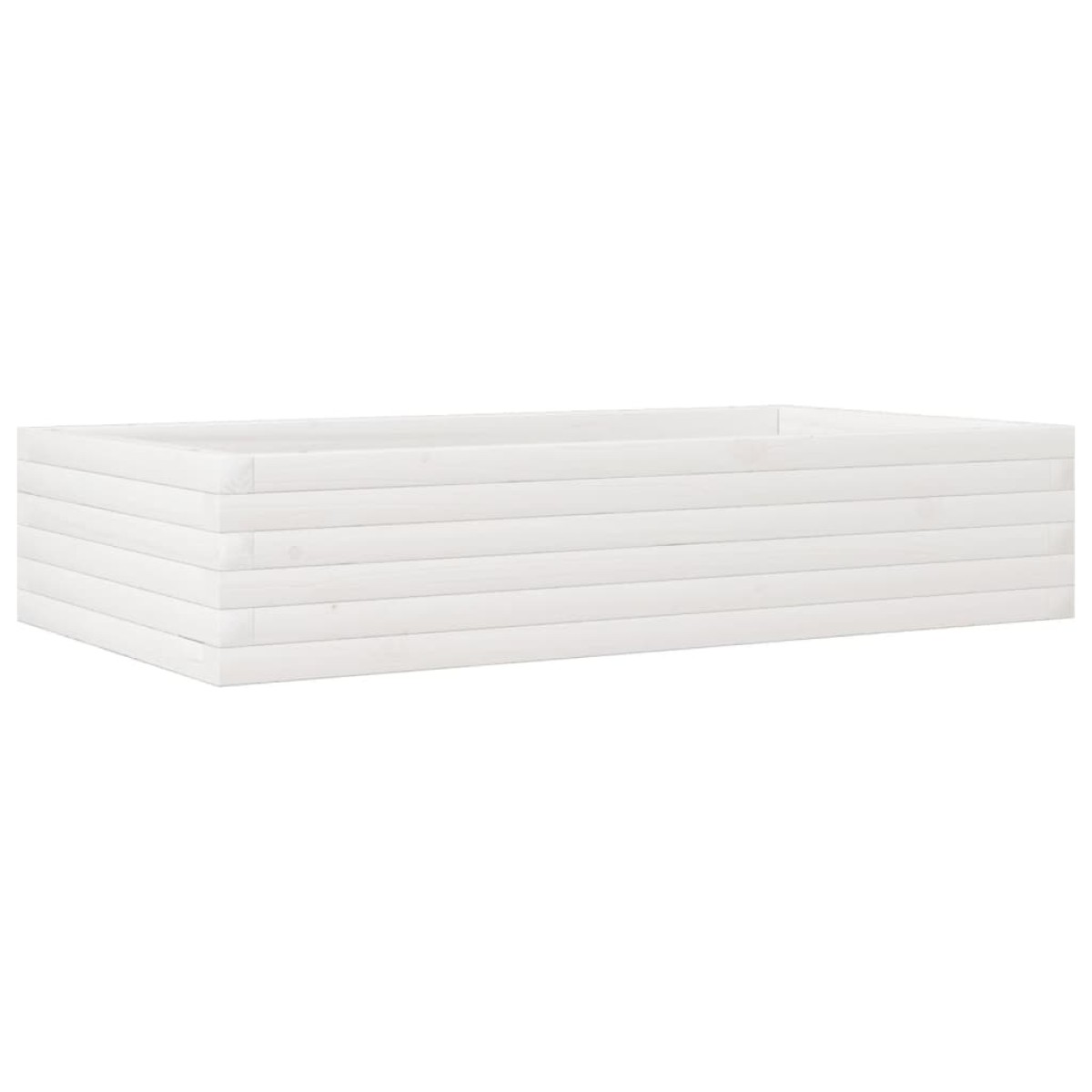 vidaXL Ζαρντινιέρα Κήπου Λευκή 110x60x23 εκ. από Μασίφ Ξύλο Πεύκου