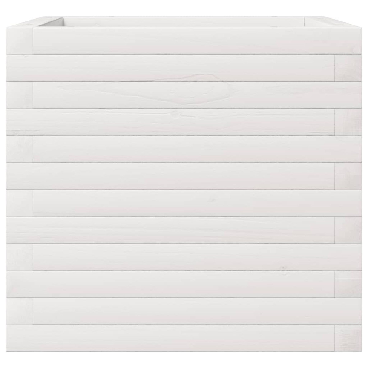 vidaXL Ζαρντινιέρα Λευκή. 50x50x45,5 εκ από Μασίφ Ξύλο Πεύκου