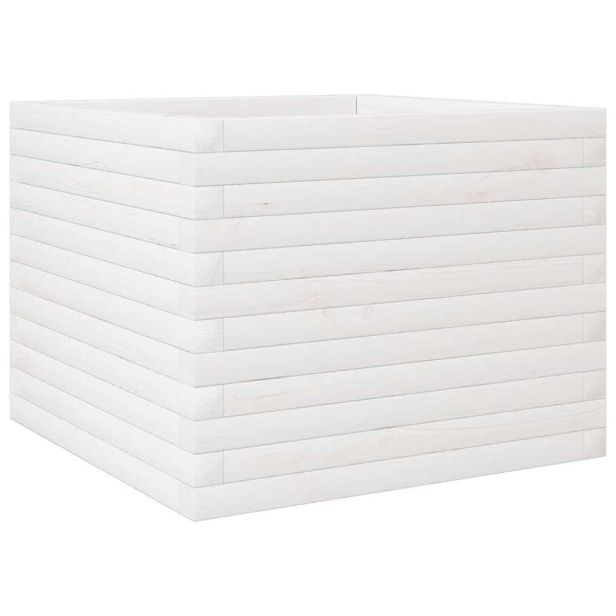 vidaXL Ζαρντινιέρα Κήπου Λευκή 60x60x45,5 εκ. από Μασίφ Ξύλο Πεύκου