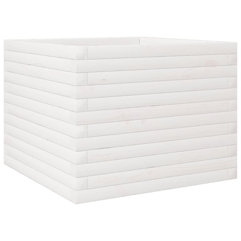 vidaXL Ζαρντινιέρα Κήπου Λευκή 60x60x45,5 εκ. από Μασίφ Ξύλο Πεύκου