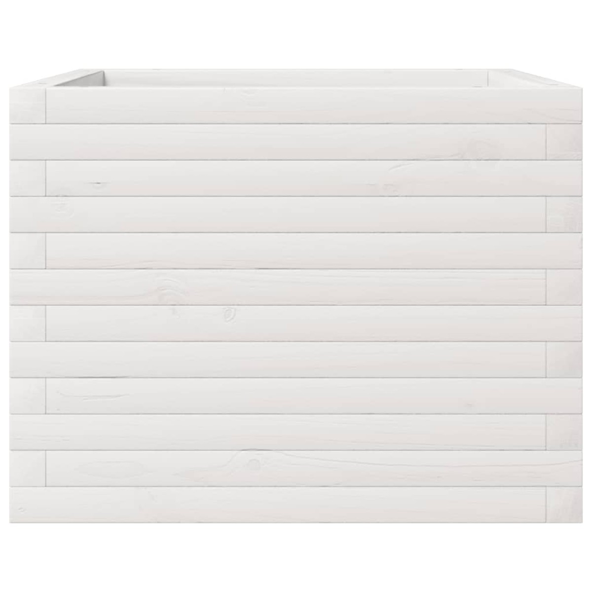 vidaXL Ζαρντινιέρα Κήπου Λευκή 60x60x45,5 εκ. από Μασίφ Ξύλο Πεύκου
