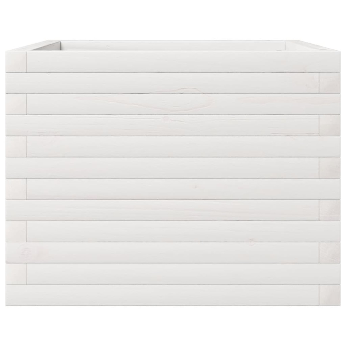 vidaXL Ζαρντινιέρα Κήπου Λευκή 60x60x45,5 εκ. από Μασίφ Ξύλο Πεύκου