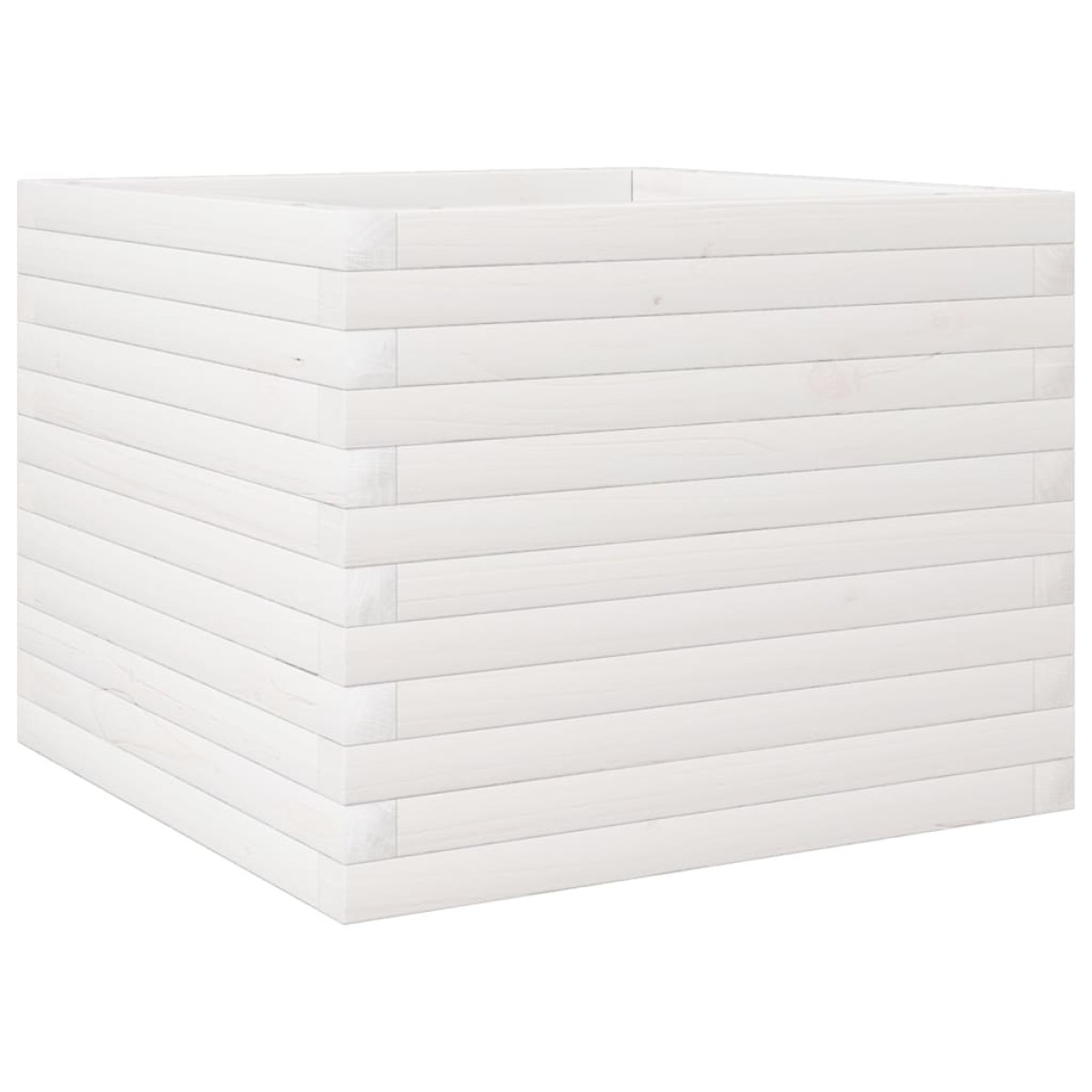 vidaXL Ζαρντινιέρα Κήπου Λευκή 60x60x45,5 εκ. από Μασίφ Ξύλο Πεύκου