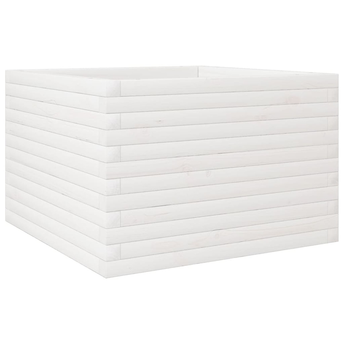 vidaXL Ζαρντινιέρα Κήπου Λευκή 70x70x45,5 εκ. από Μασίφ Ξύλο Πεύκου